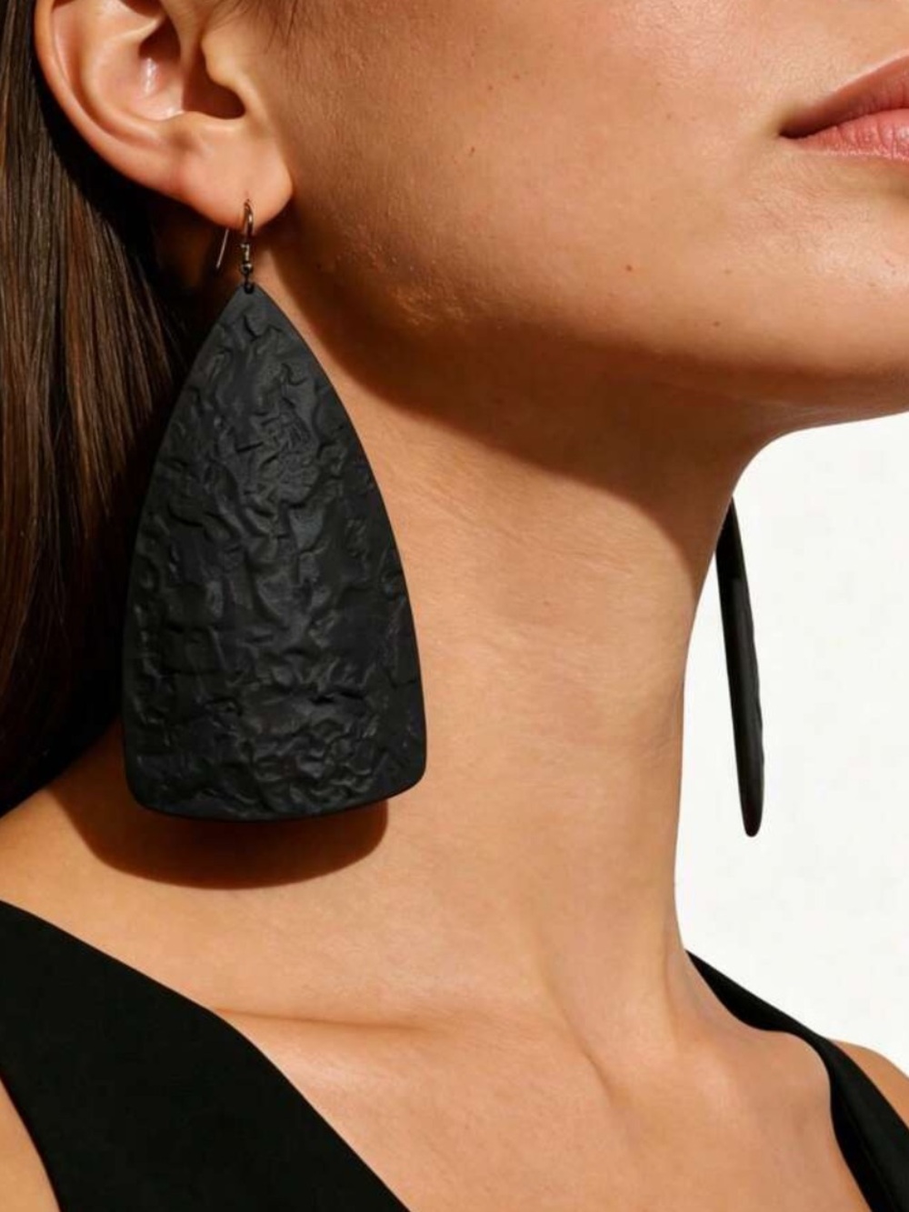 Earrings-Black Minimalist Versatile Oversized Geometric earrings